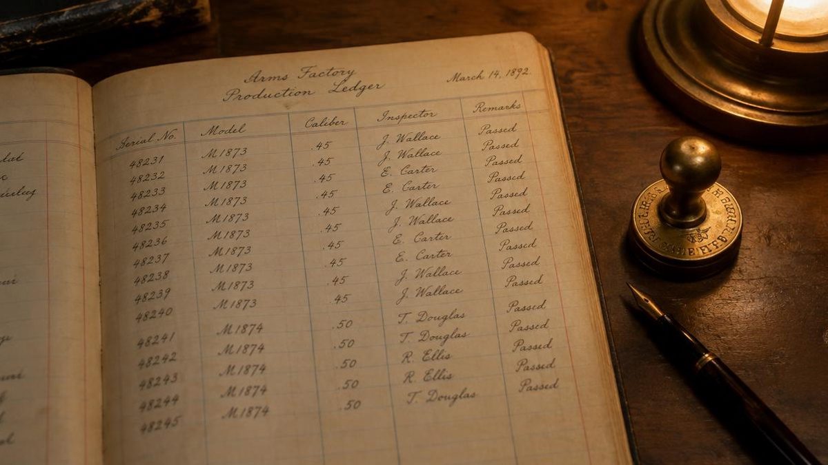 Detail study for The History of American Gunmakers